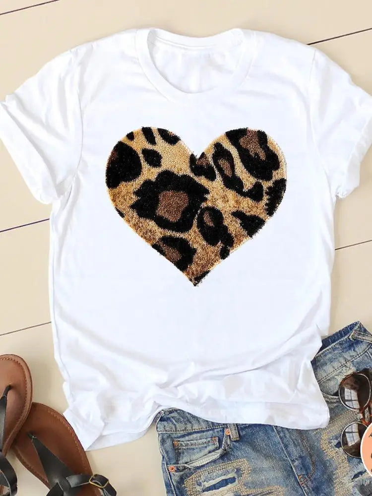 Casual Women's Fashion Women's Short Sleeve Summer Cartoon Fashion Clothing Harajuku  Tops  Graphic T Shirts Aesthetic Polyester