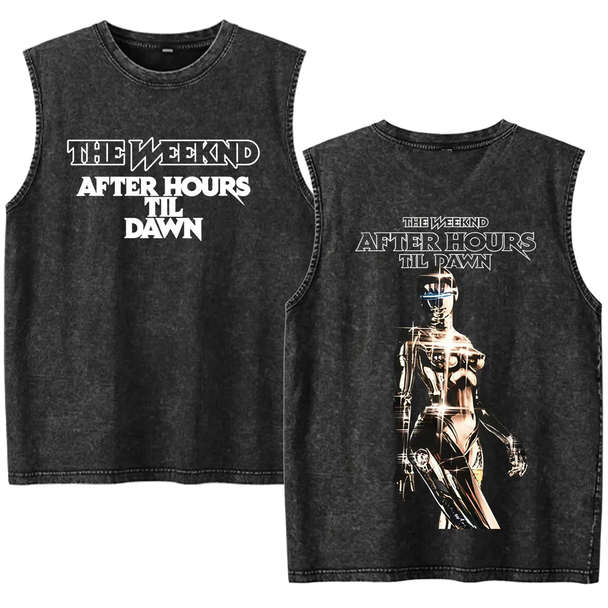 Rapper The Weeknd 2026 After Hours Til Dawn with Playboi Carti Tour Vintage Washed Tank Top Men Summer Oversized Fans Music Vest