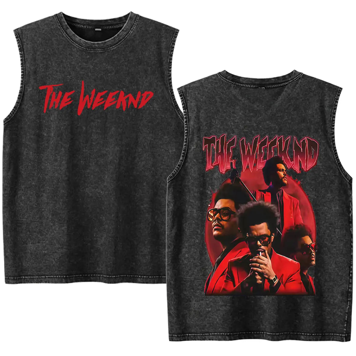 Rapper The Weeknd 2026 After Hours Til Dawn with Playboi Carti Tour Vintage Washed Tank Top Men Summer Oversized Fans Music Vest