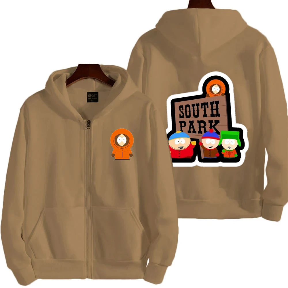 Cartoon Anime Zip-Up Hoodie | Men's & Women's Couple Sweatshirt