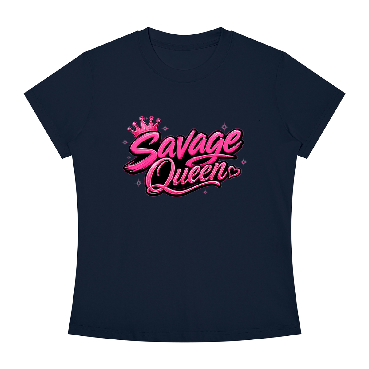 SAVAGE QUEEN-Women's Slim Fit Crewneck T-Shirt